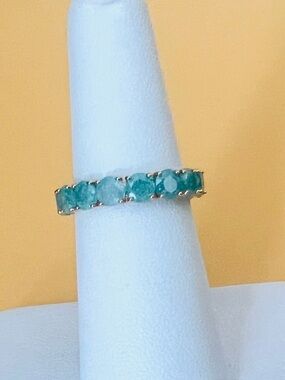 Rose Gold plated and Green Gemstone Ring